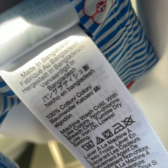 J. Crew Factory cotton pj top preppy striped apple print size smal - Picture 7 of 7